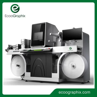 Stroj za tiskanje nalepk 3D vtiskovanje in točkovno lakiranje